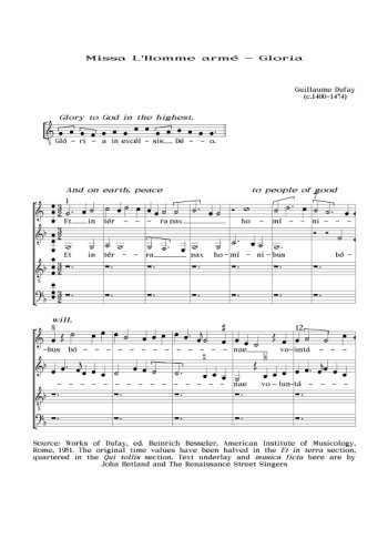 Missa L'homme armé, 2. Gloria Partitions gratuites
